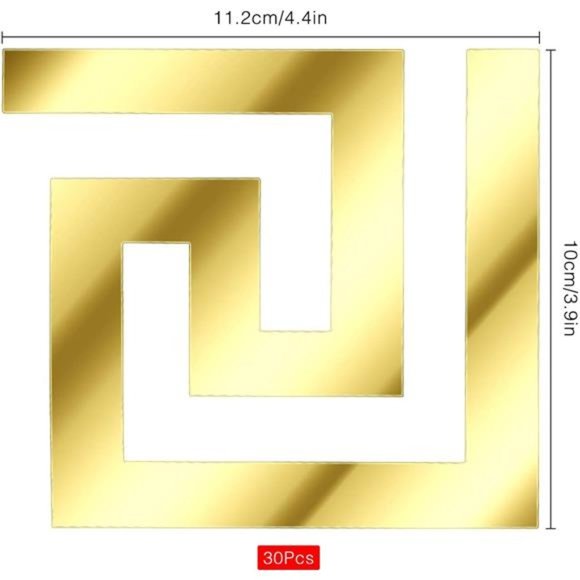 30Pcs Acrylic Mirror Wall Stickers Mirror Decals Peel and Stick Mirror Tiles - Picture 3 of 7